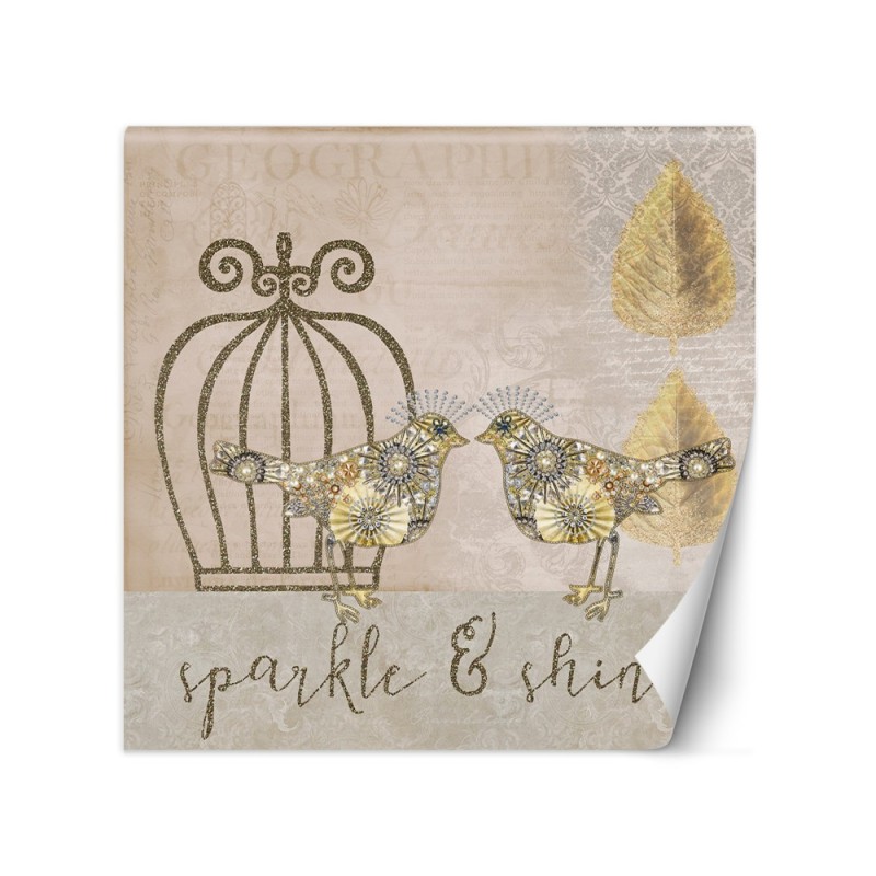 Fleece wall murals - Golden bird cage Andrea Haase | FEEBY