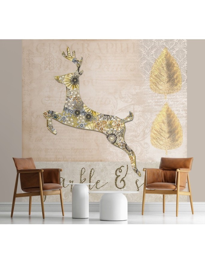 Wall murals - Deer in gold Andrea Haase | FEEBY