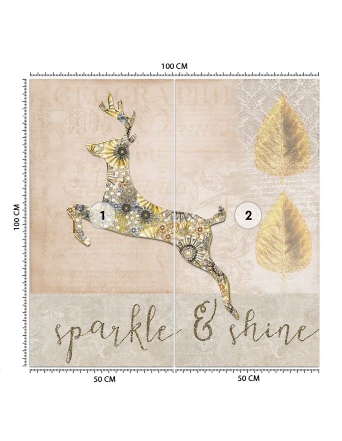 Wall murals - Deer in gold Andrea Haase | FEEBY