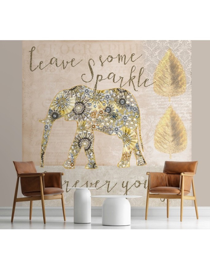 Decorative wall murals - Golden elephant Andrea Haase | FEEBY