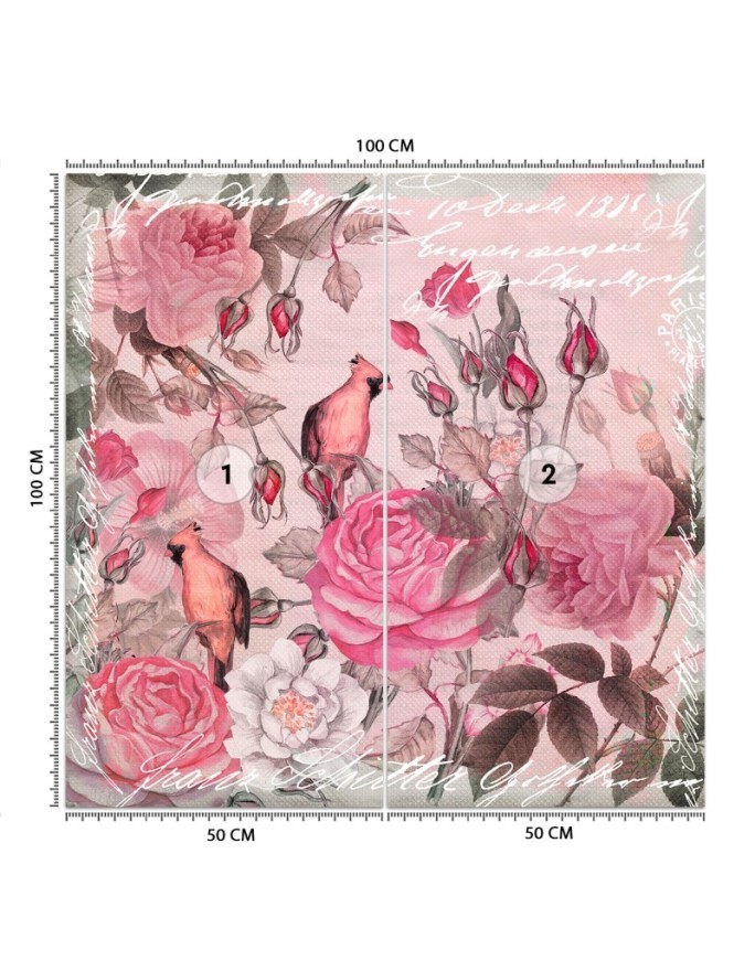 Original wall murals - Parrots and flowers in pink Andrea Haase | FEEBY