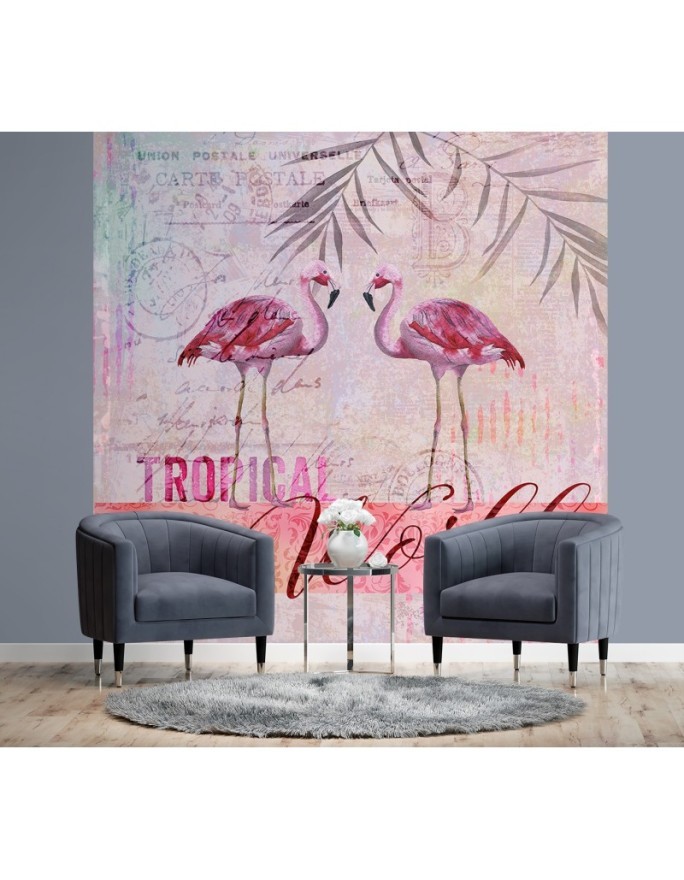Designer wall murals - Pink flamingos animals Andrea Haase | FEEBY