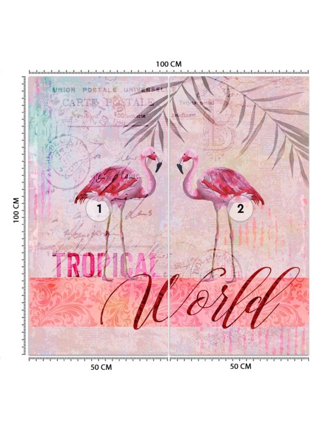 Designer wall murals - Pink flamingos animals Andrea Haase | FEEBY