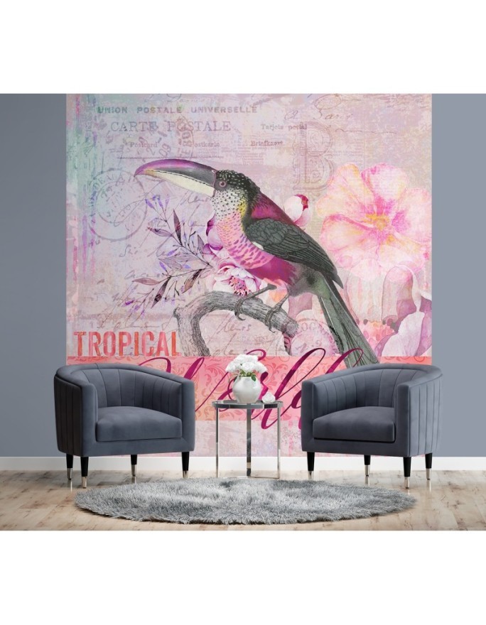 Inspirational wall murals - Parrot in pink shades nature Andrea Haase | FEEBY