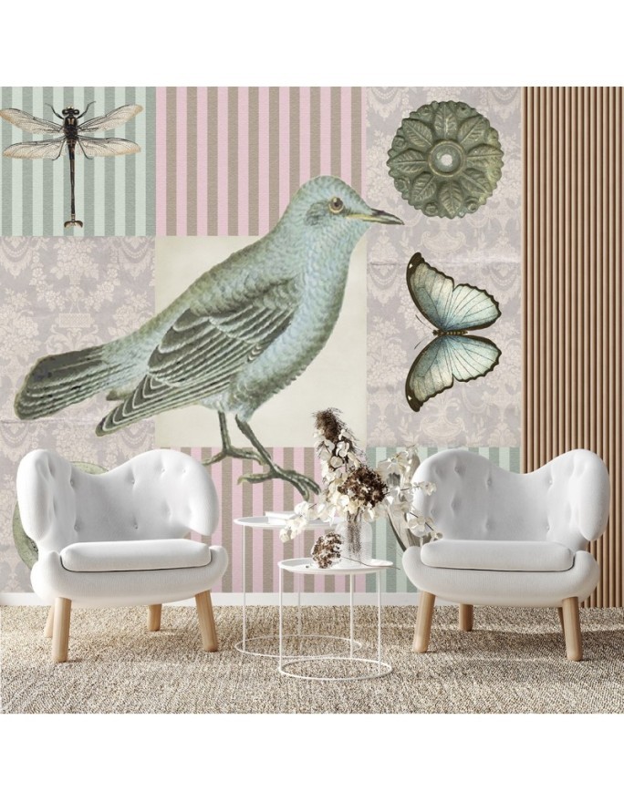 Beautiful wall murals - Bird on pink background Andrea Haase | FEEBY
