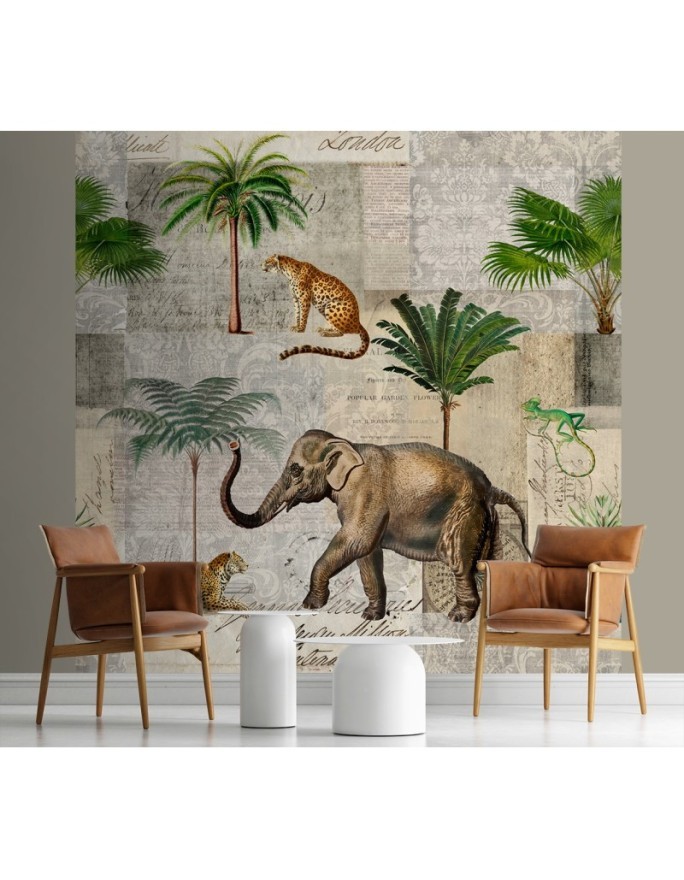 Unique Wallpapers - Elephant animals palm trees nature Andrea Haase | FEEBY