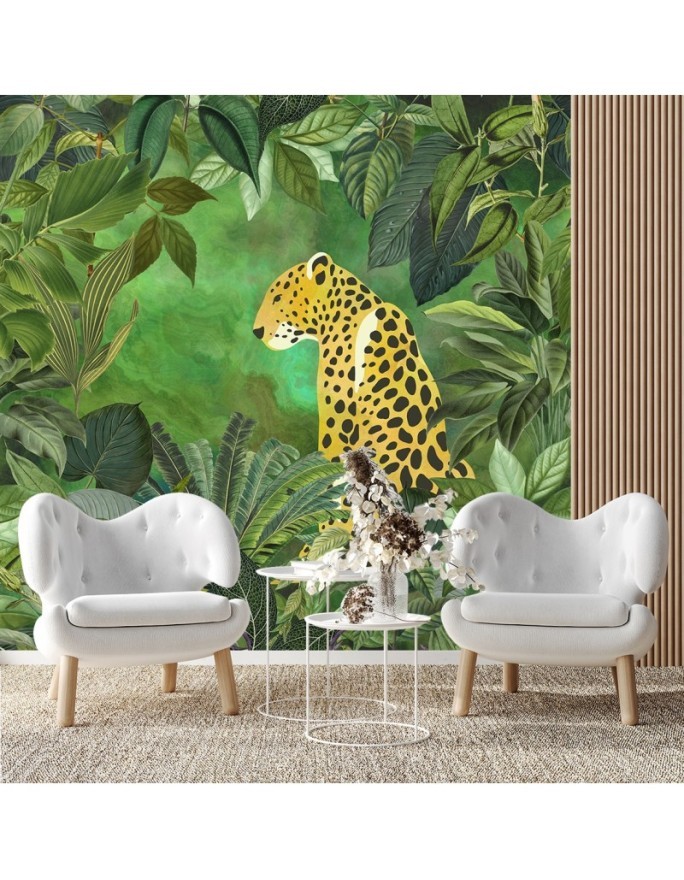 Unique Wallpapers - Nature jungle panther green leaves Andrea Haase | FEEBY