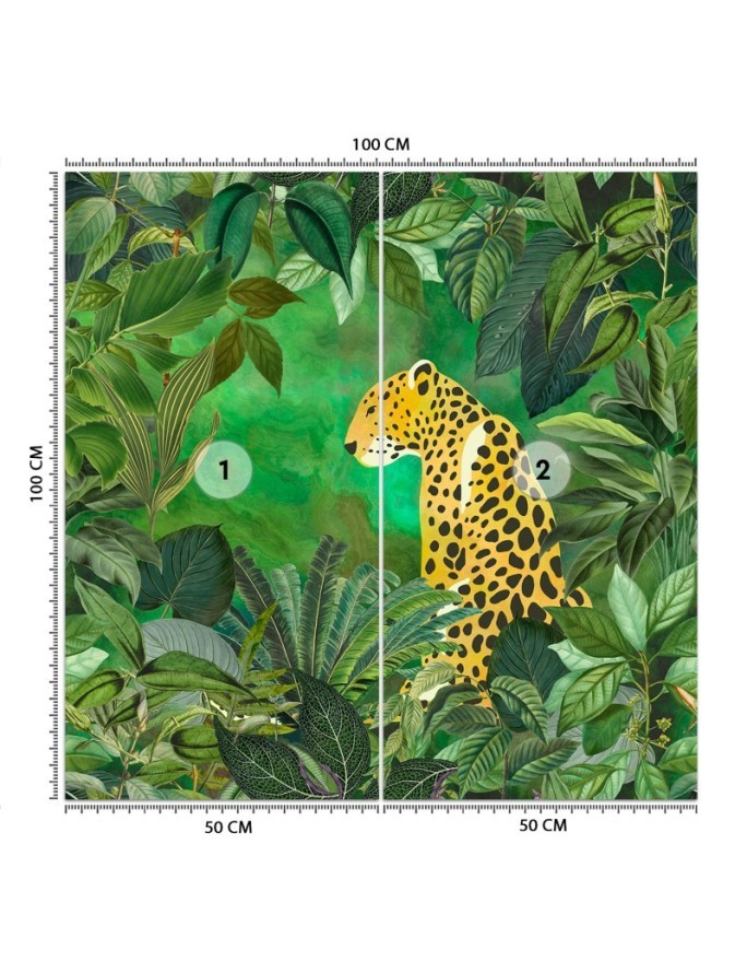 Unique Wallpapers - Nature jungle panther green leaves Andrea Haase | FEEBY
