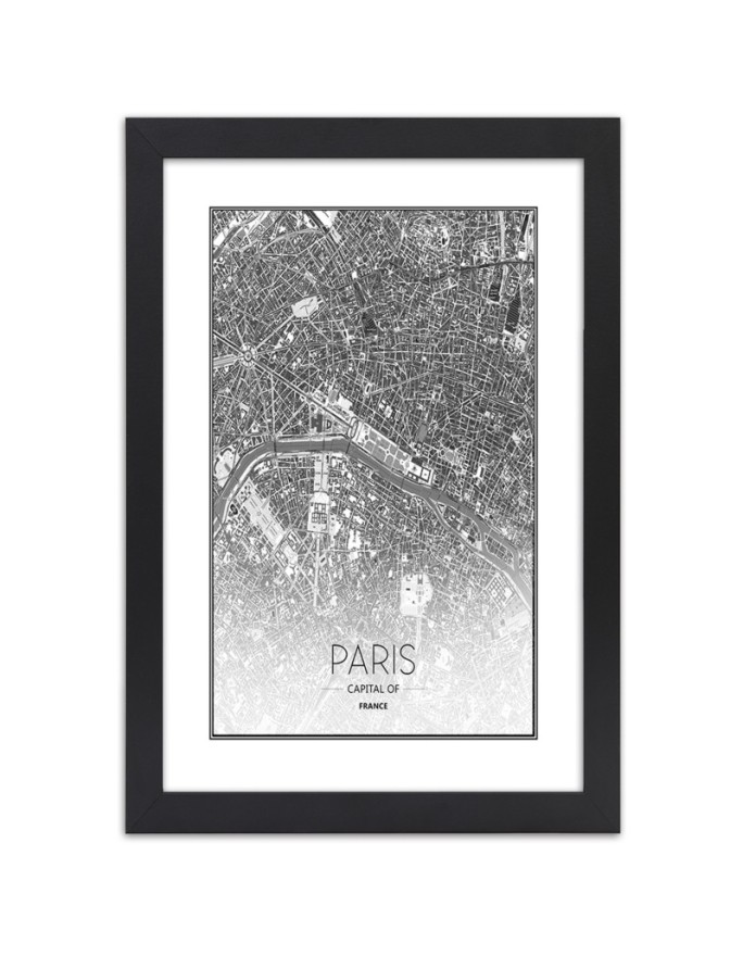 Poster Paris city plan