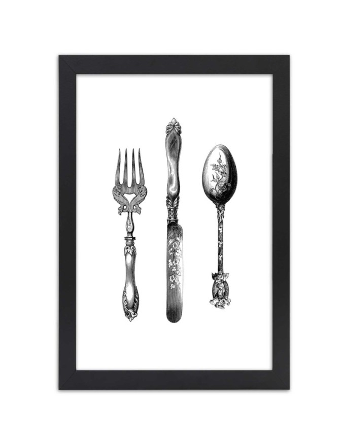 Poster Rustic retro cutlery
