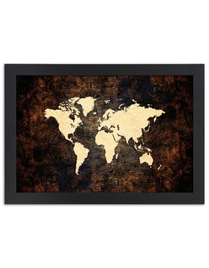 Poster Brown map of the world