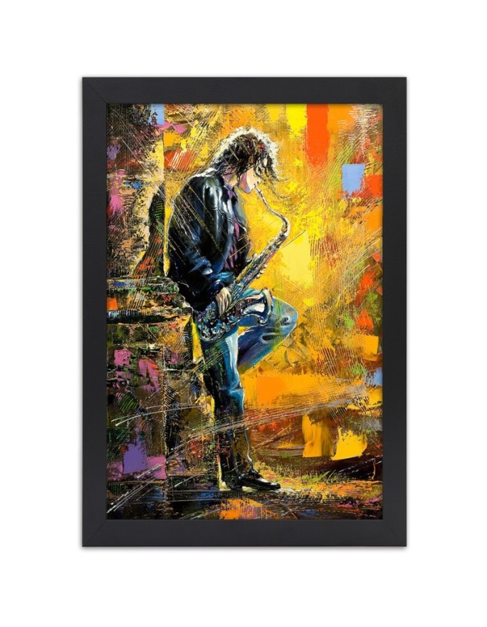 Poster Musician with saxophone