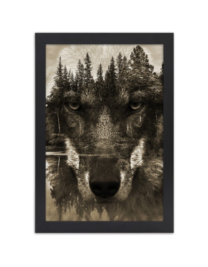 Poster Black wolf abstract...