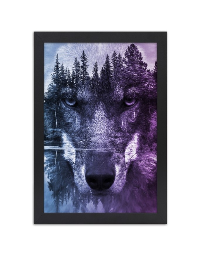 Poster Abstract wolf on a...