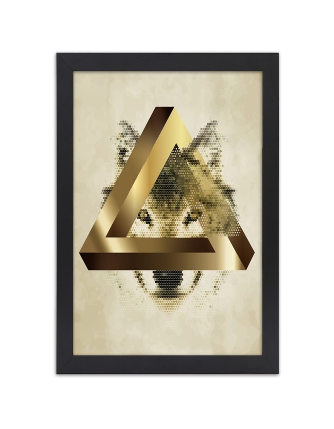 Poster Wolf abstract gold