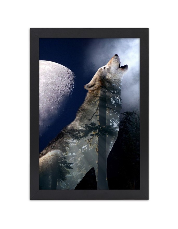 Poster Wolf against the moon