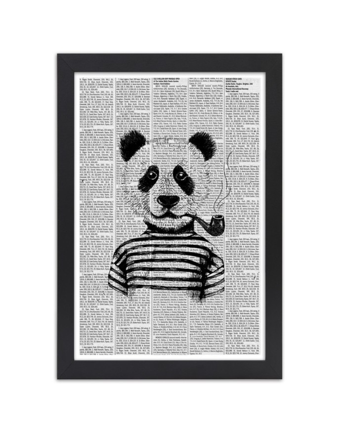 Poster Panda with a pipe