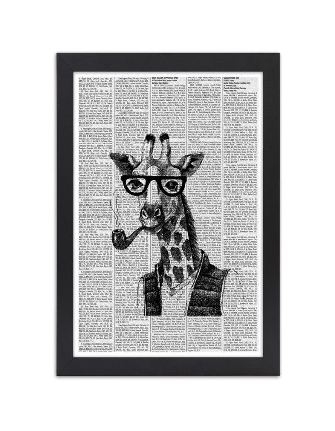 Poster Giraffe with a pipe...