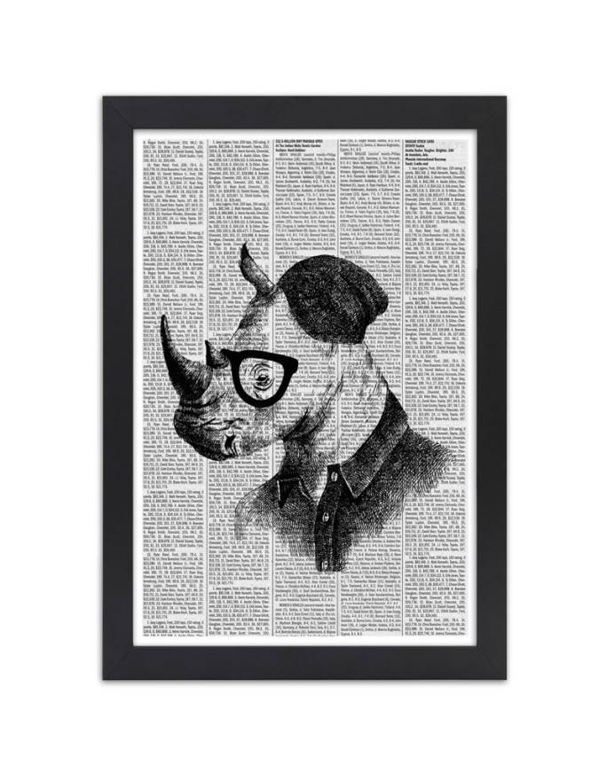 Poster Rhinoceros with glasses
