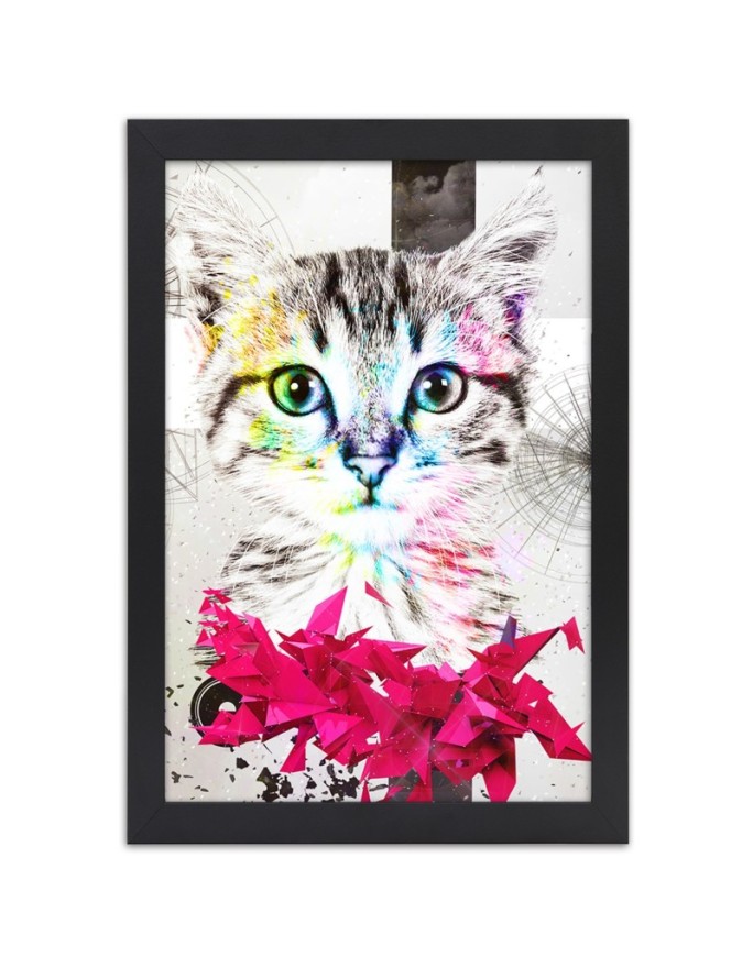 Poster Abstract colorful cat