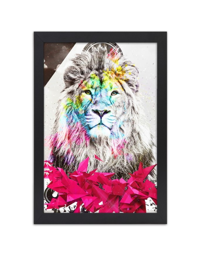 Poster Abstract colorful lion