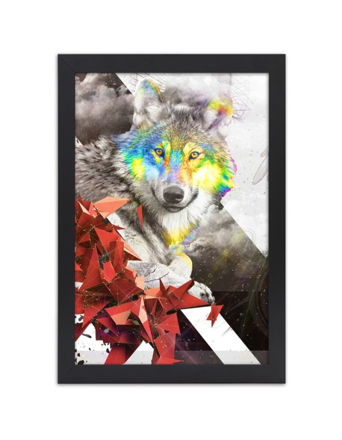 Poster Abstract colorful wolf