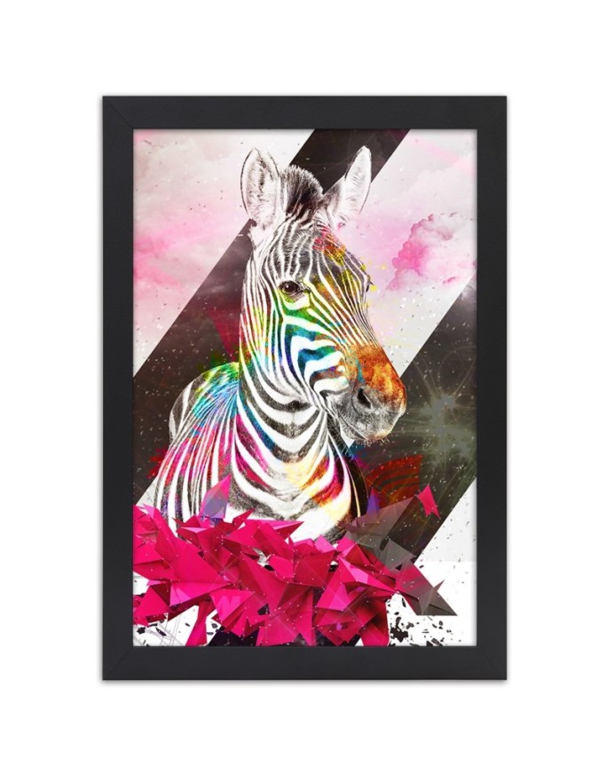 Poster Abstract colorful zebra
