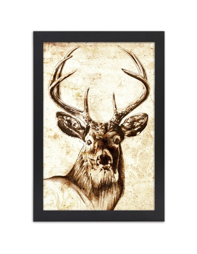 Poster Painted vintage deer