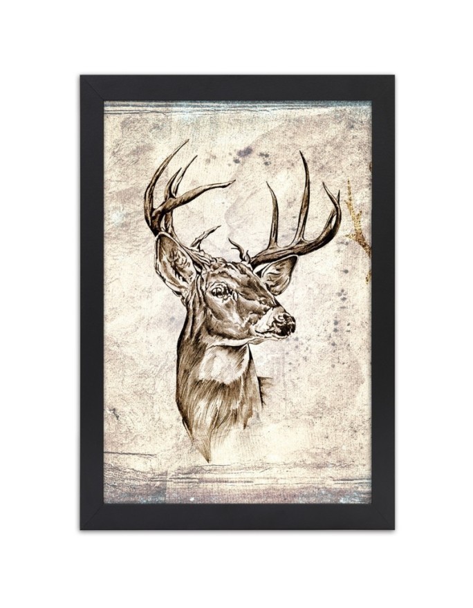 Poster Deer sketch vintage