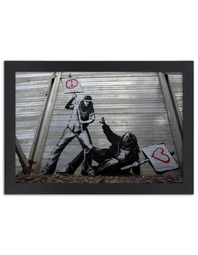 Poster Banksy fighting...