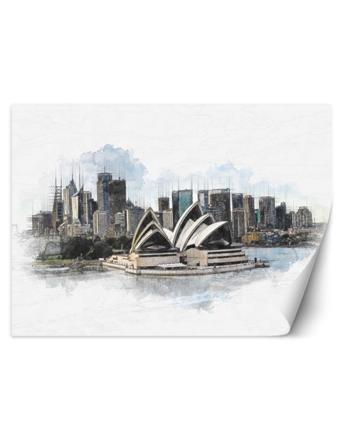 Wallpaper for living room - Building as drawn Cornel Vlad | FEEBY