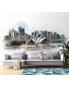 Wallpaper for living room - Building as drawn Cornel Vlad | FEEBY
