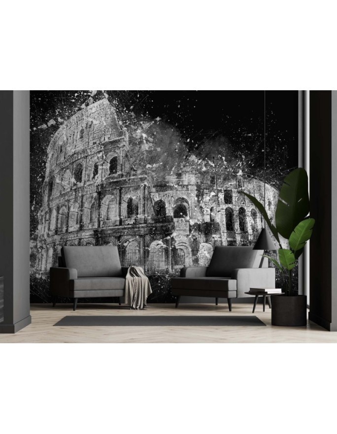 Wallpaper for living room - Colosseum b&w Cornel Vlad | FEEBY