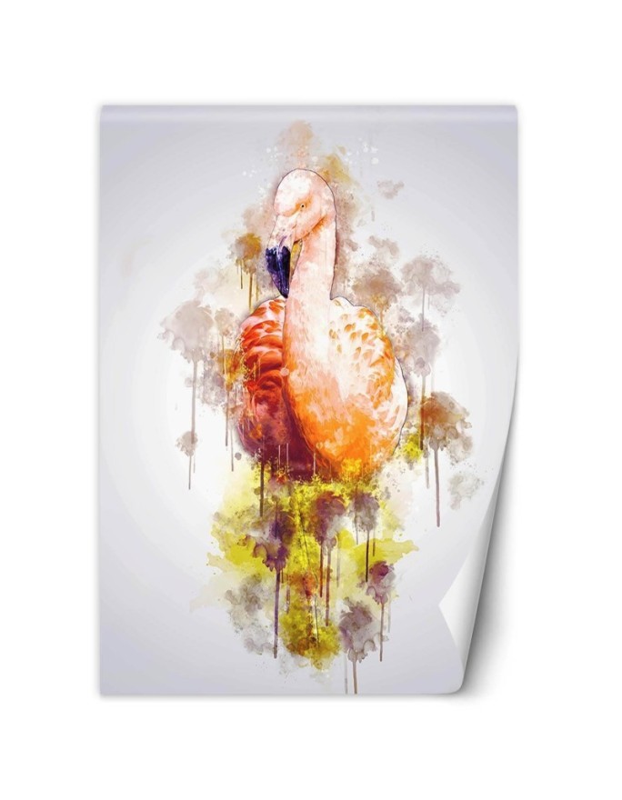 Children's wall mural - Pastel flamingo Cornel Vlad | FEEBY