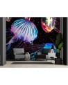 Bedroom wall mural - Neon jellyfish abstract Gab Fernando | FEEBY