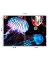 Bedroom wall mural - Neon jellyfish abstract Gab Fernando | FEEBY