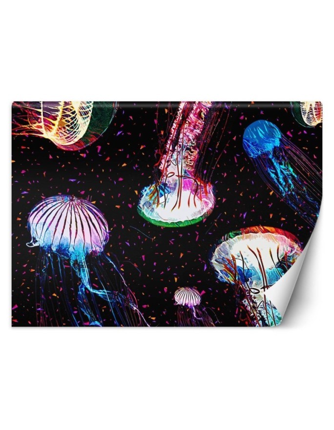 Wallpaper - Neon jellyfish abstract Gab Fernando | FEEBY