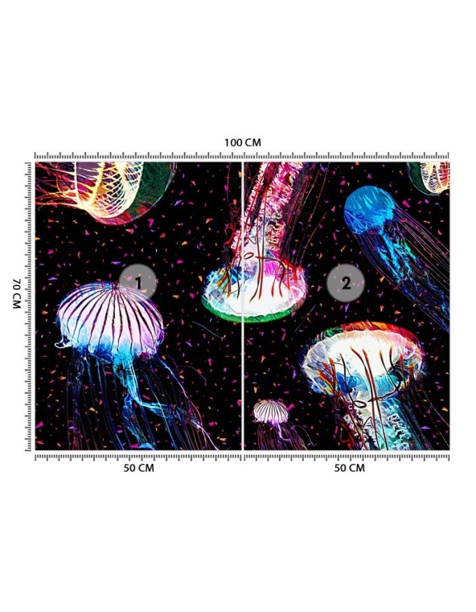 Wallpaper - Neon jellyfish abstract Gab Fernando | FEEBY