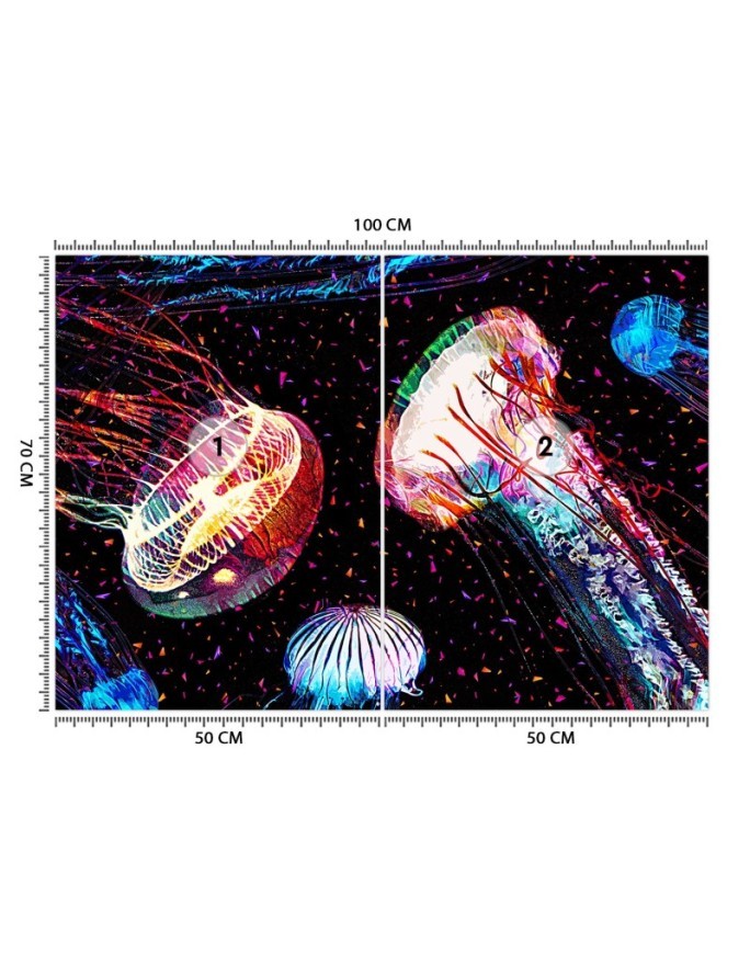 Wallpaper - Neon jellyfish abstract Gab Fernando | FEEBY
