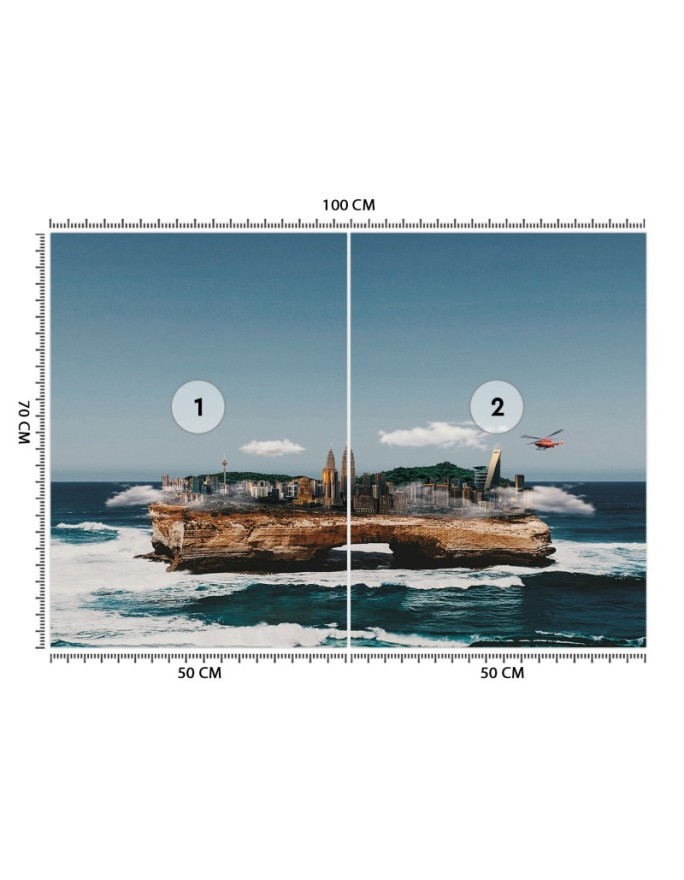Unique wall murals - City on the ocean Zehem Chong | FEEBY
