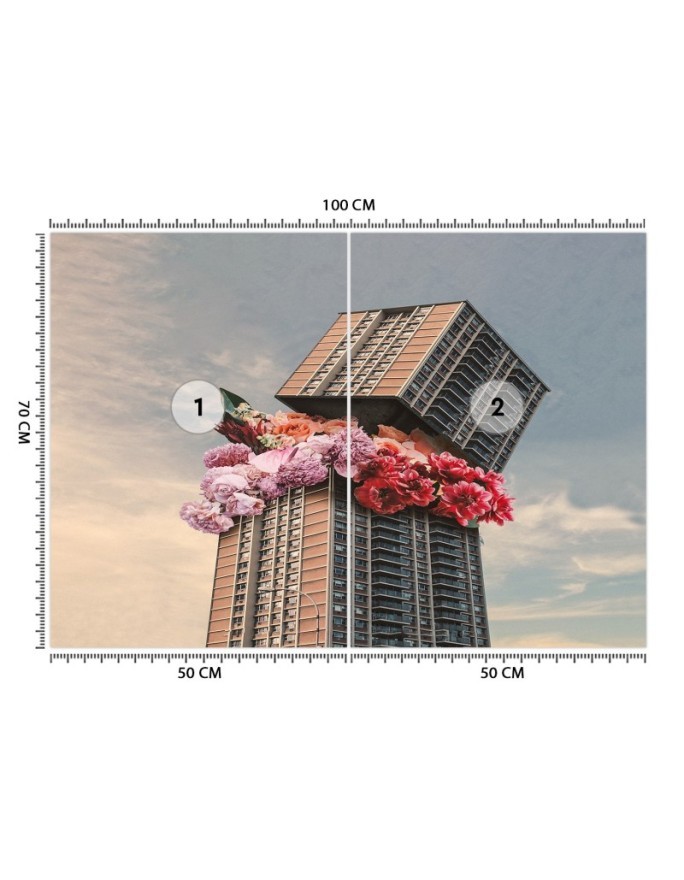 Designer wall murals - Flowers in a skyscraper Zehem Chong | FEEBY