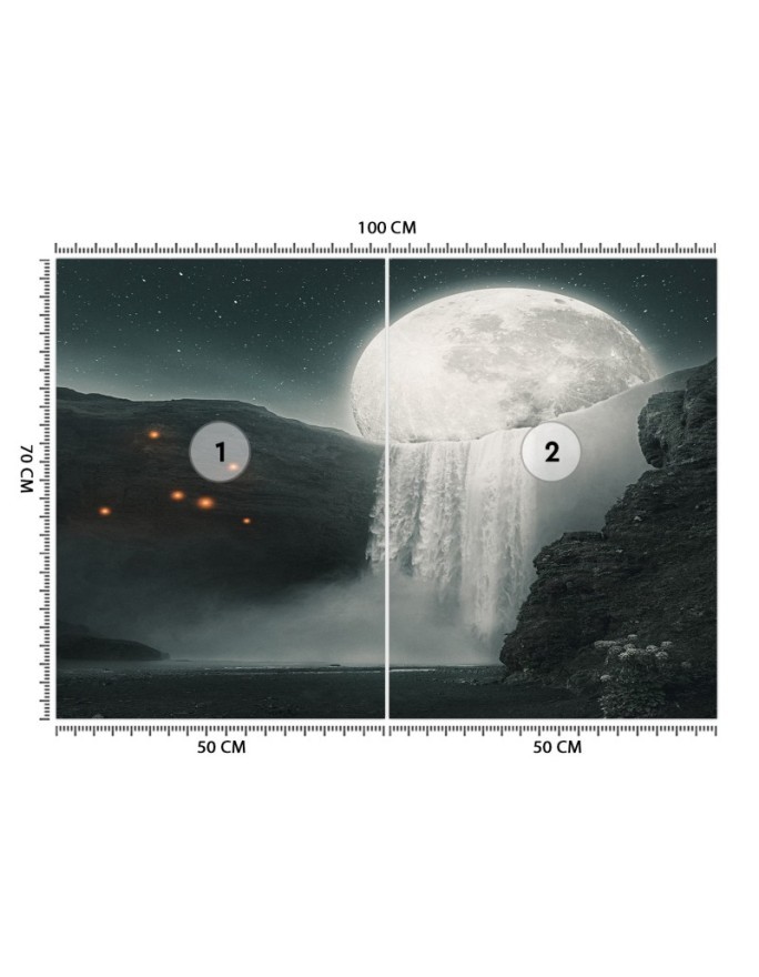 Wall mural - Moon waterfall Zehem Chong | FEEBY
