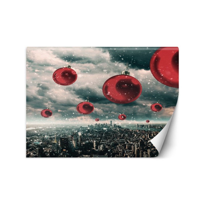 Wallpaper for home - Rain of red baubles Zehem Chong | FEEBY