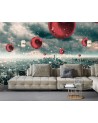 Wallpaper for home - Rain of red baubles Zehem Chong | FEEBY