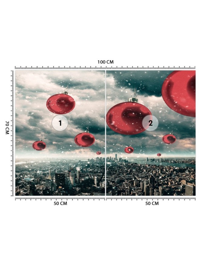 Wallpaper for home - Rain of red baubles Zehem Chong | FEEBY