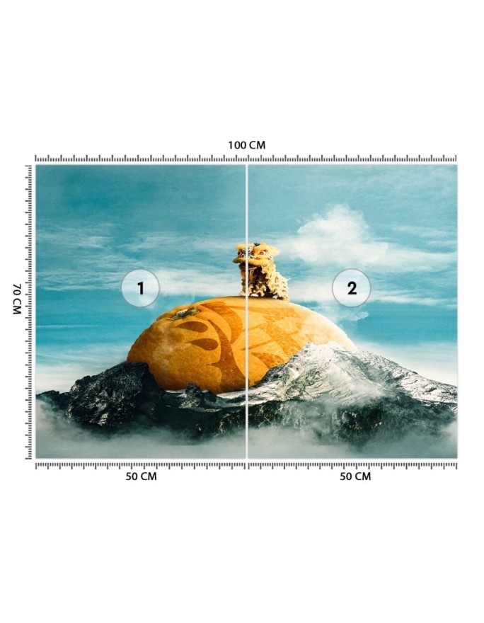 Living room Wallpaper - Yellow mountain Zehem Chong | FEEBY