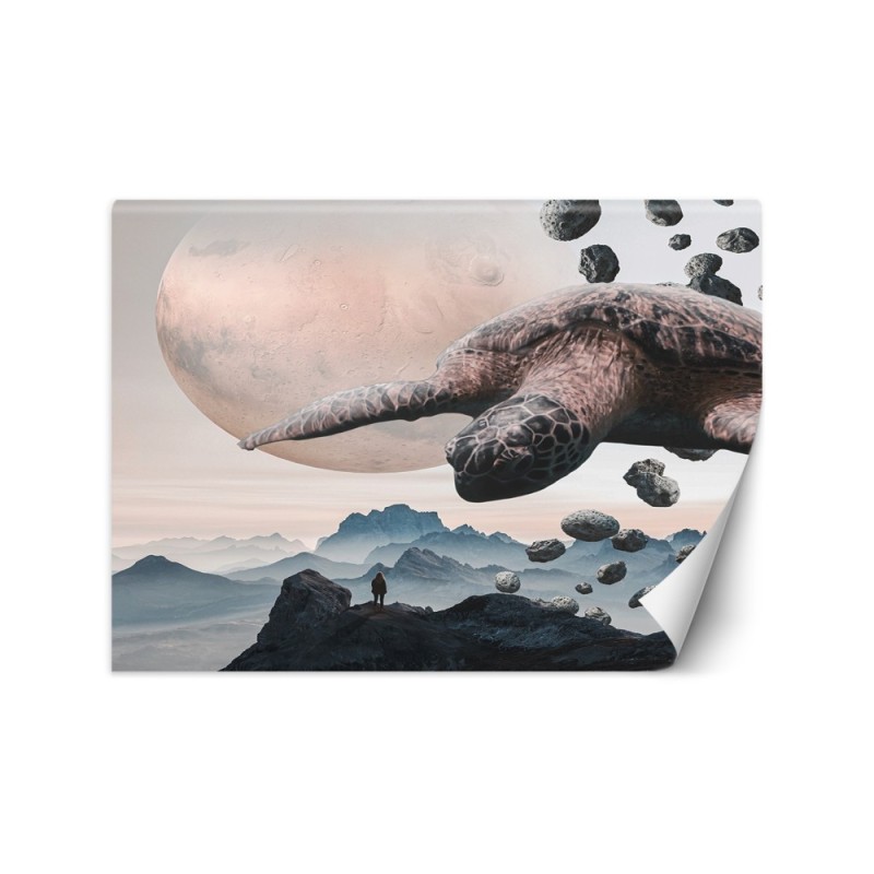 Modern Wallpaper - Turtle flying over mountains Zehem Chong | FEEBY