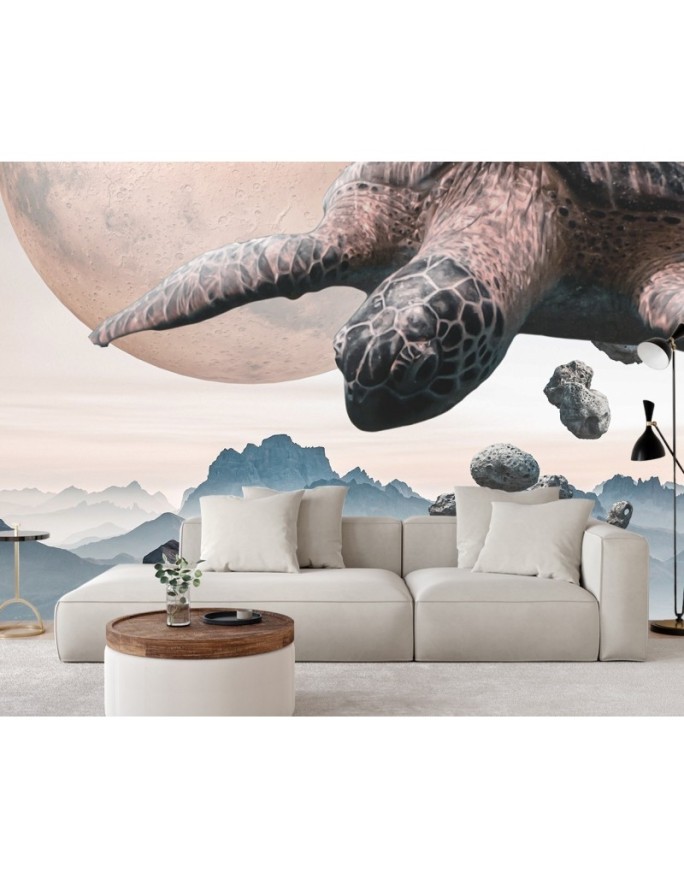 Modern Wallpaper - Turtle flying over mountains Zehem Chong | FEEBY