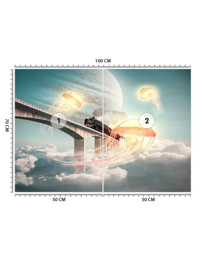 Art wall mural - Jellyfish in the sky Zehem Chong | FEEBY