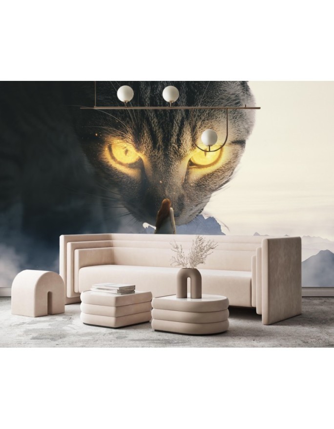 Wall mural - Yellow cat eyes Zehem Chong | FEEBY